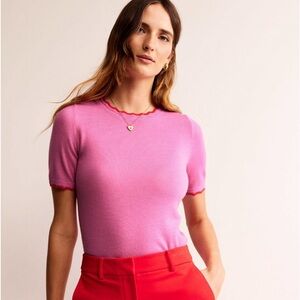 Boden Merino Scallop Tee-shirt (size Xs)